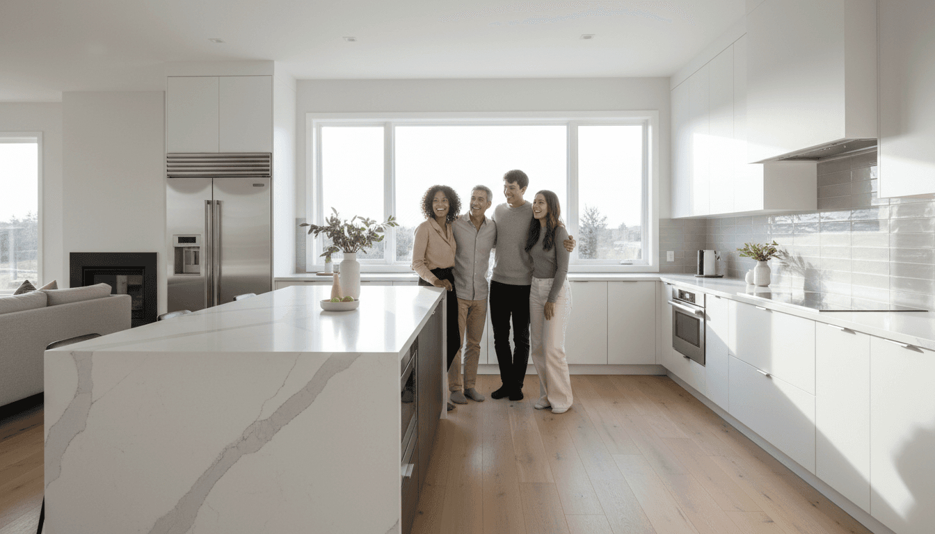 Modern kitchen renovation with new cabinets and countertops